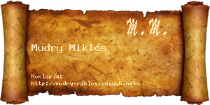 Mudry Miklós névjegykártya